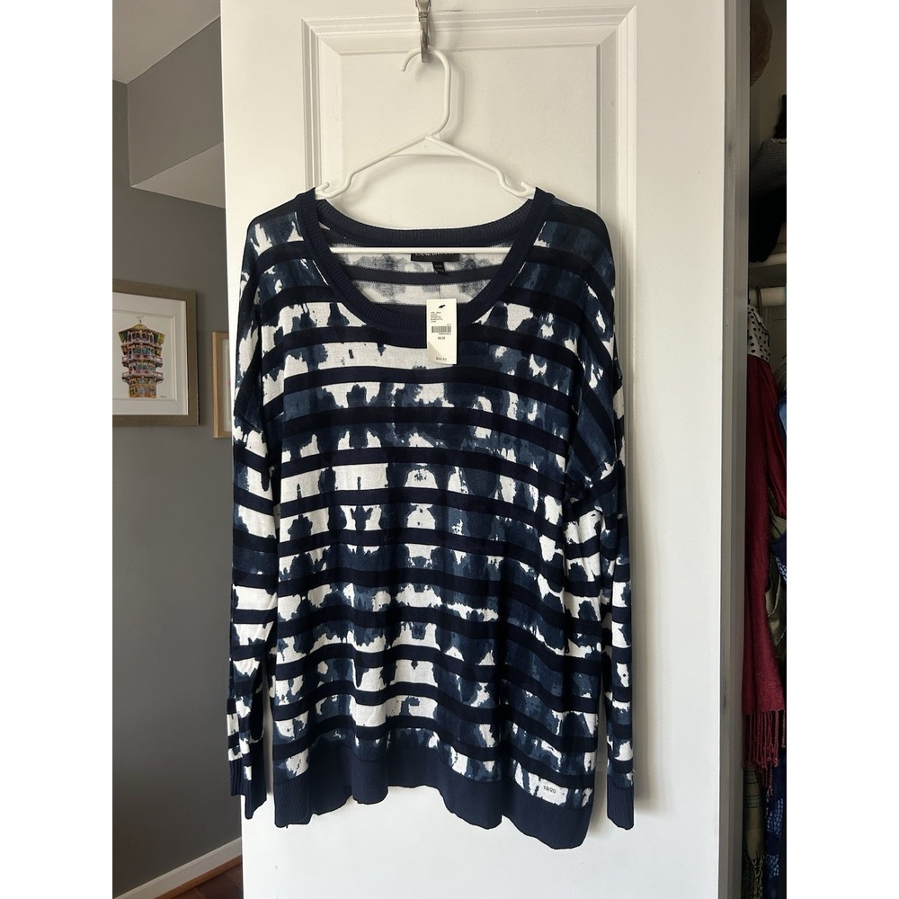 Lane Bryant NWT Sweater Blue Lightweight Knit Long Sleeve Crew Neck Size 18/20